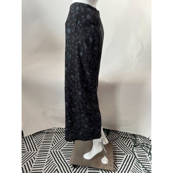 Old Navy Womens Black & Blue Floral Rayon Maxi Skirt Size 4 - Picture 16 of 16